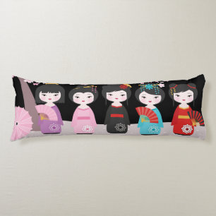 Japanska Kokeshi Dolls Black Kroppskudde