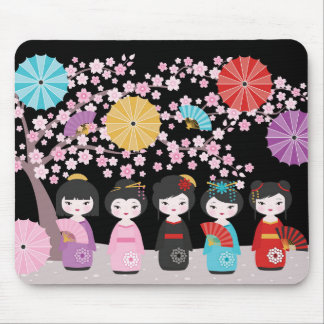 Japanska Kokeshi Dolls Black Musmatta