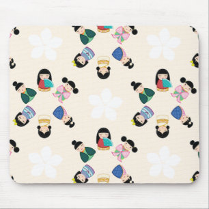 Japanska Kokeshi Dolls Mousepad Musmatta