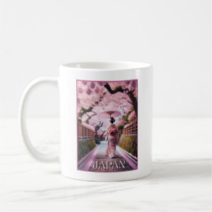 Japanska körsbärssystem, blommar kaffemugg