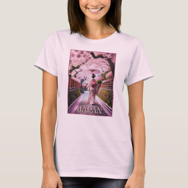 Japanska körsbärssystem, blommar t shirt (Framsida)