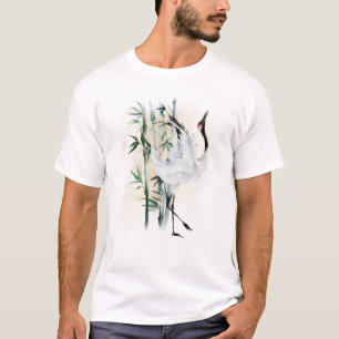 Japanska kranar och bambu t shirt