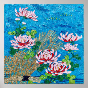Japanska krysantemum efter Van Gogh Poster
