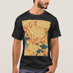 Japanska krysantemum: gult blommönster. t shirt