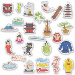 Japanska kulturikoner Sticker Lakan Klistermärken