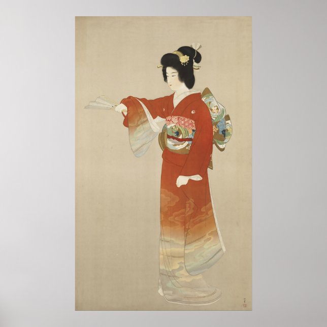 Japanska kvinnor i Kimono Poster (Framsidan)