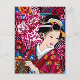 Japanska kvinnor i Kimono Vykort