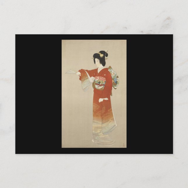 Japanska kvinnor i Kimono Vykort (Framsida)