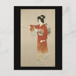 Japanska kvinnor i Kimono Vykort