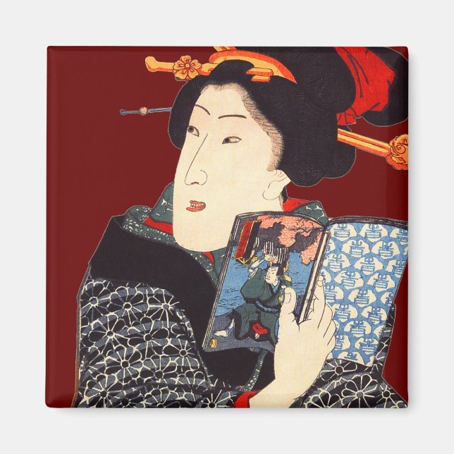 Japanska kvinnor, läs 2 magnet (Framsidan)