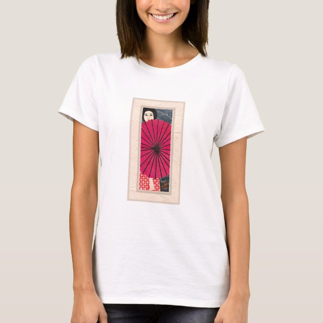 Japanska kvinnor med parasol t shirt (Framsida)