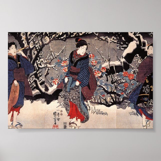 Japanska kvinnor Painting c. 1 800 Poster (Framsidan)
