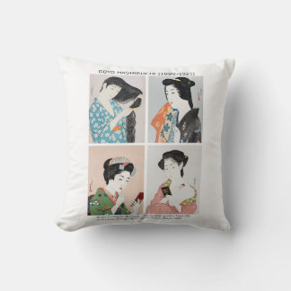 Japanska kvinnor porträtt - Goyō Hashiguchi Kudde