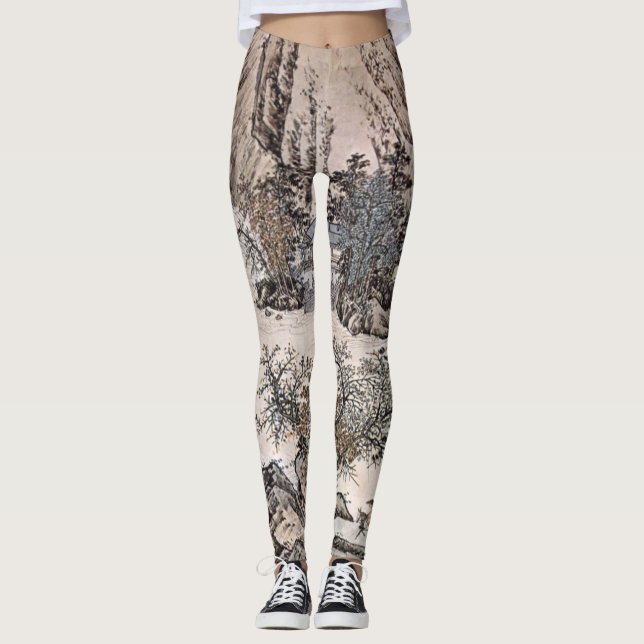 Japanska kvinnoråd leggings (Framsida)