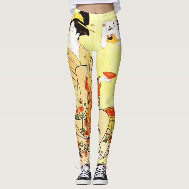Japanska kvinnoråd leggings (Framsida)