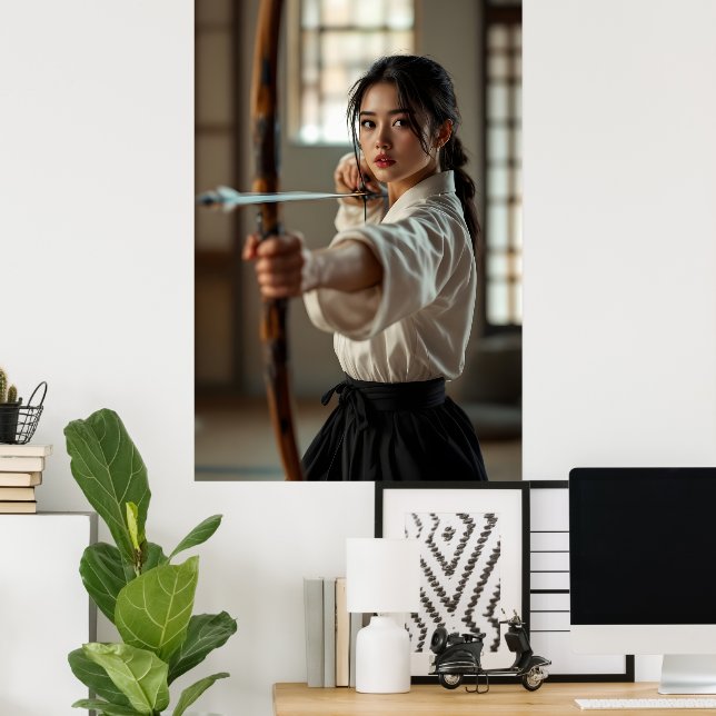 Japanska Kyudo Bågens Väg Poster (Hemmakontoret)