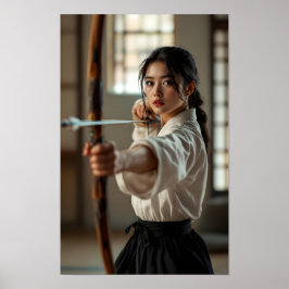 Japanska Kyudo Bågens Väg Poster