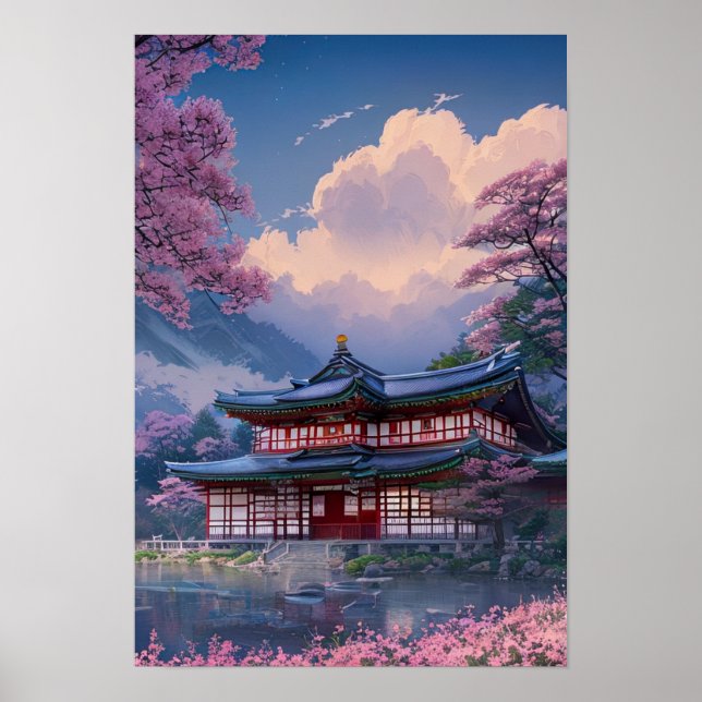 Japanska Lakeside Haven Poster (Framsidan)