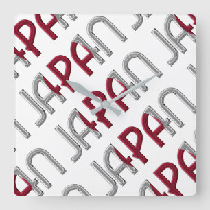 Japanska Land japanska Färg typografi Fyrkantig Klocka
