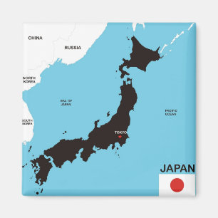 japanska land politiska karta flagga magnet