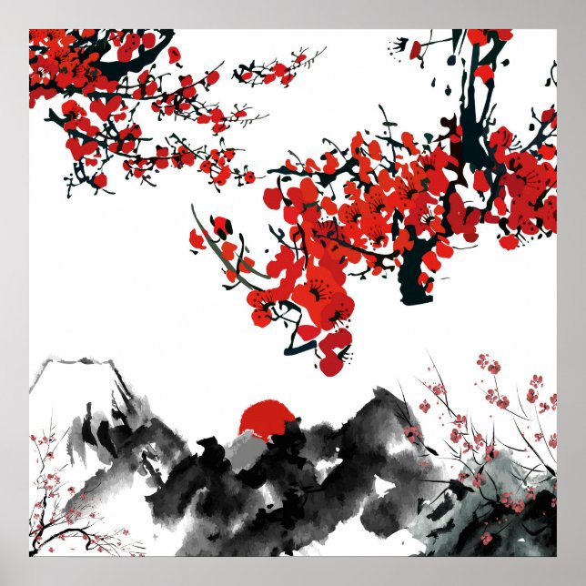 Japanska landskap Poster (Framsidan)