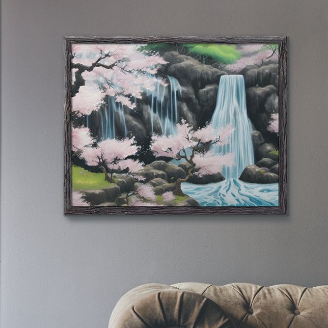 Japanska landskaps- och Blommar för körsbär och va Poster (Skapare uppladdad)