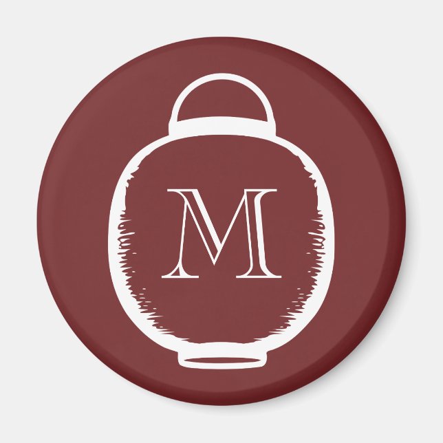 Japanska Lantern Monogram Magnet (Framsidan)
