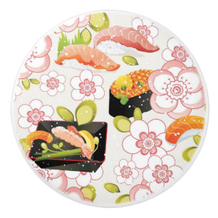 Japanska livsmedel: Sushi Mönster 2 Knopp