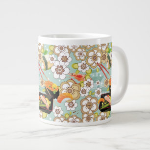 Japanska livsmedel: Sushi Mönster 4 Jumbo Mugg