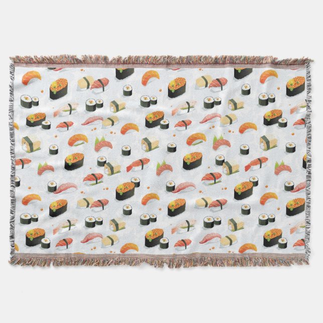 Japanska livsmedel:Sushi Mönster Filt (Framsidan)