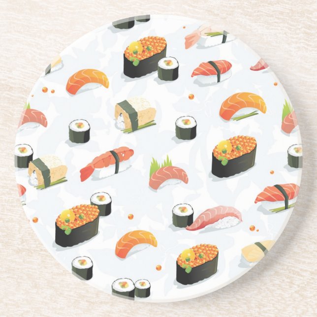 Japanska livsmedel:Sushi Mönster Underlägg Sandsten (Framsidan)