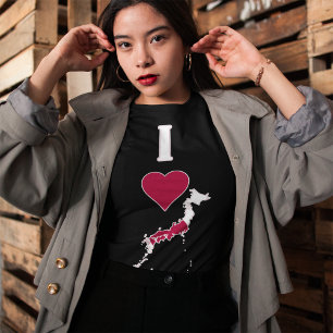 Japanska Lodrät I Kärlek Japanska Karta Kvinnors F T Shirt