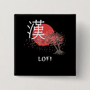 Japanska Lofi Hip hop Kanji Cherry-Blommarna Lofi Knapp
