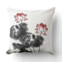 Japanska Lotus Flower Dekorativ kudde