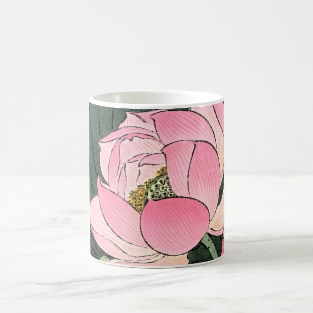 Japanska Lotus Flower - Vintage Fine Art Mugg (Center)