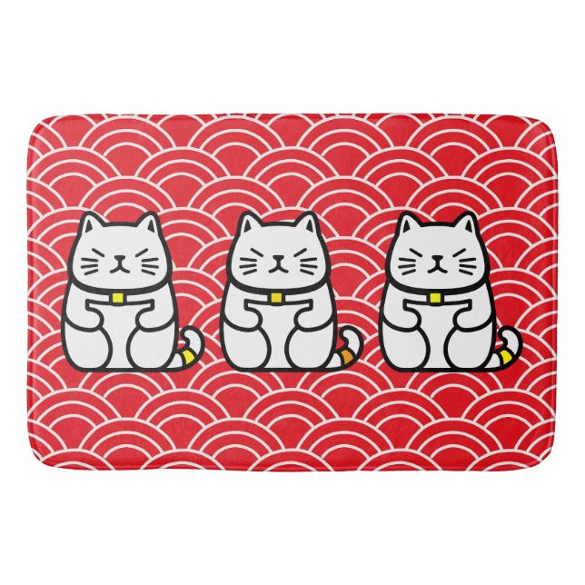 Japanska Lucky Cat eller Maneki-Neko Badrumsmatta (Framsidan)