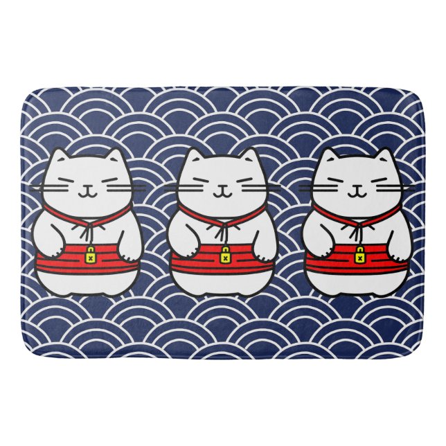 Japanska Lucky Cat eller Maneki-Neko Badrumsmatta (Framsidan)