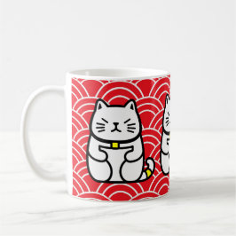 Japanska Lucky Cat eller Maneki-Neko Kaffemugg