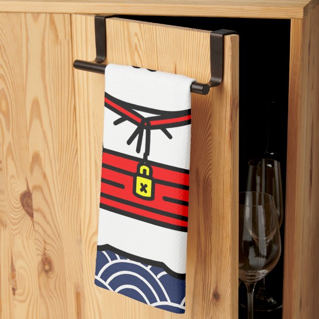 Japanska Lucky Cat eller Maneki-Neko Kökshandduk (Thirds Fold)