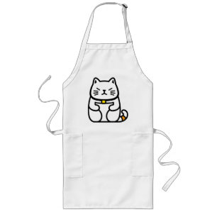 Japanska Lucky Cat eller Maneki-Neko Långt Förkläde