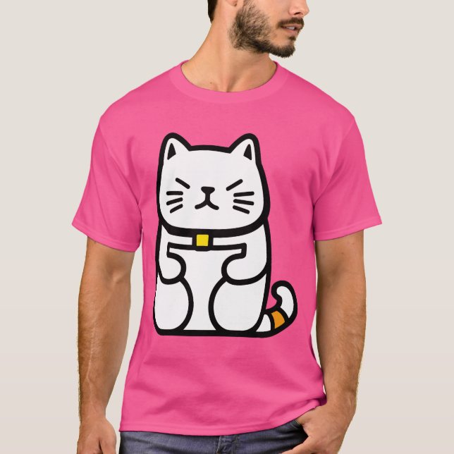 Japanska Lucky Cat eller Maneki-Neko T Shirt (Framsida)
