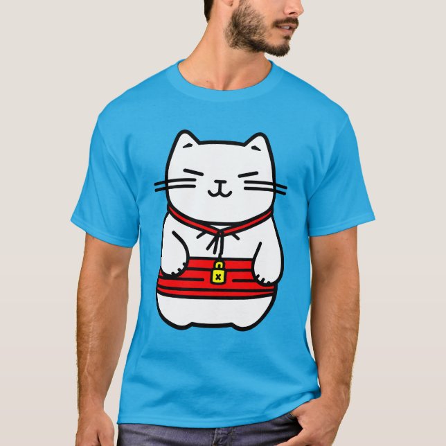 Japanska Lucky Cat eller Maneki-Neko T Shirt (Framsida)