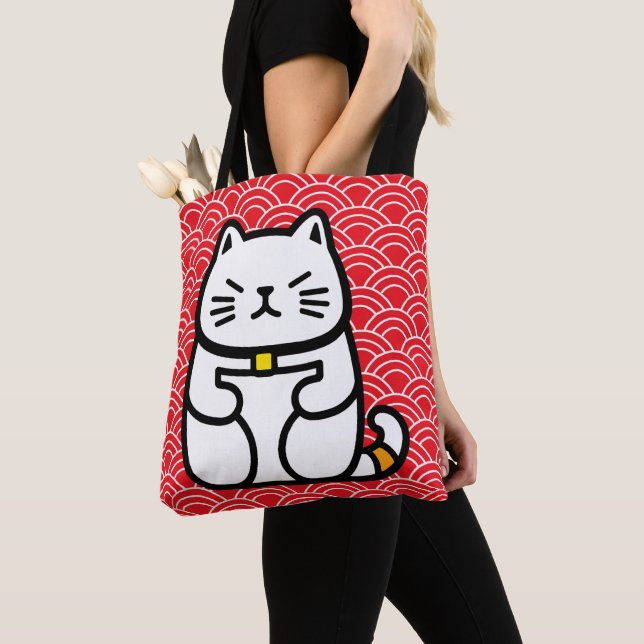 Japanska Lucky Cat eller Maneki-Neko Tygkasse (Närbild)