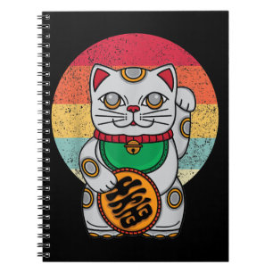 Japanska Lucky Cat Maneki Neko Kawaii Koban Feng Anteckningsbok