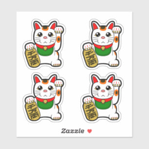 Japanska Lucky Cats-Maneki Neko Vinyl Klistermärken