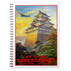 Japanska Luft-transporter med Pagoda Anteckningsbok Med Spiral