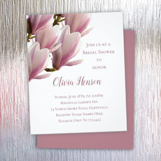 Japanska Magnolia Budget Inbjudningskort för möhip Flygblad