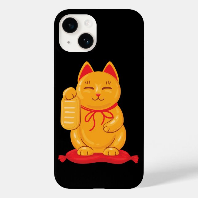 Japanska Maneki Neko Guld Cat, förmögenhetssymbol (Baksida)