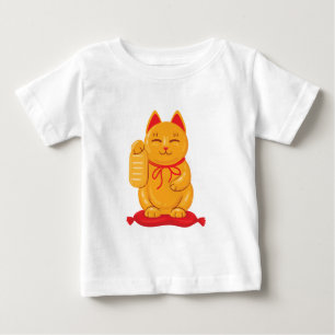 Japanska Maneki Neko Guld Cat, förmögenhetssymbol T Shirt