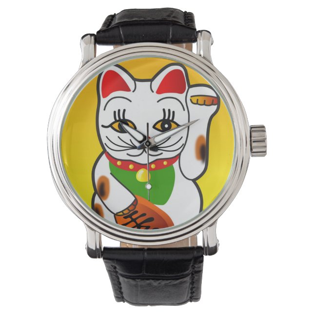 Japanska Maneki Neko Watch Armbandsur (Framsida)